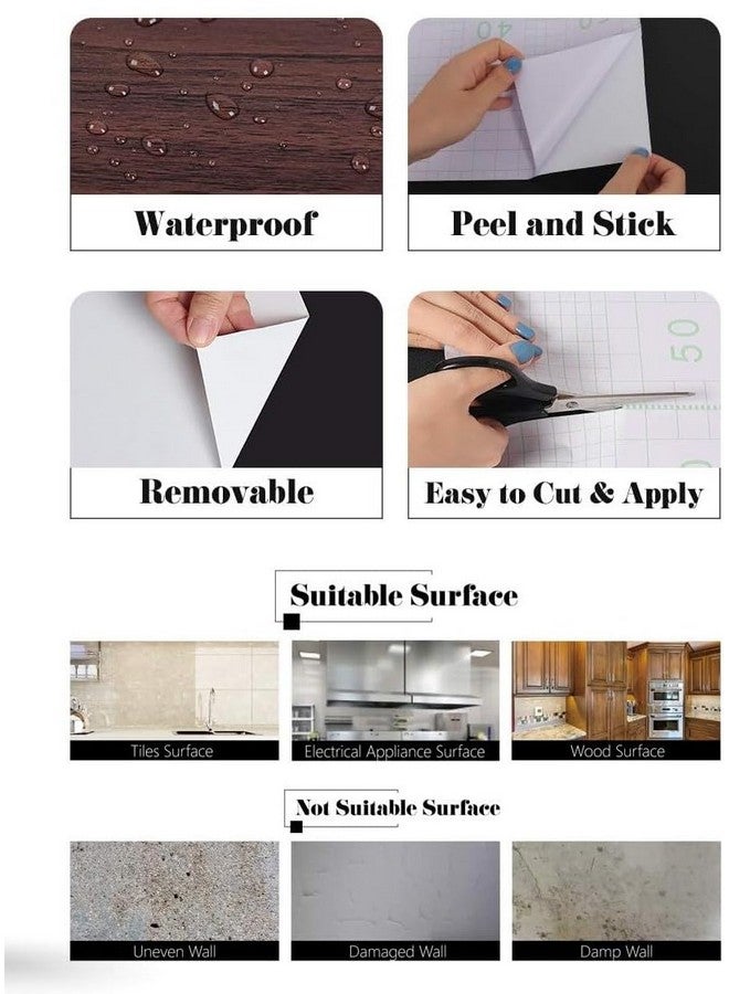 ويسدم ورق حائط من الفينيل اللاصق ذاتي اللصق من WISDOM للأثاث وملصقات الفينيل والأبواب الخشبية وورق الحائط لسطح المكتب وبطانة خزانة المطبخ/الرف (12 × 100 بوصة، حبيبات 01) - Image 4