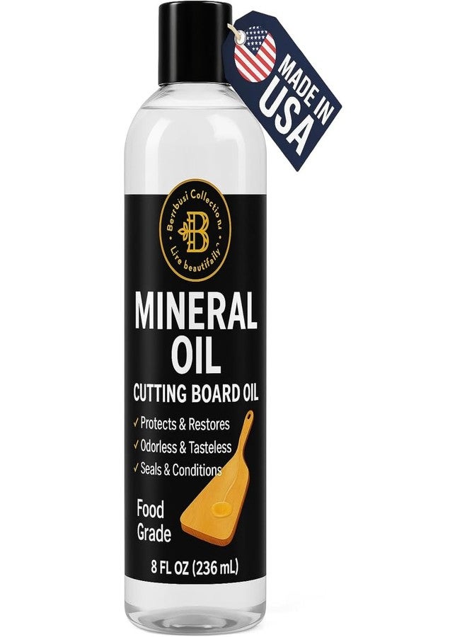 Bambüsi Mineral Oil for Wood Cutting Board - 8 oz Food Grade Wood Oil, Cutting Board Oil and Butcher Block Oil Conditioner, Food Safe Mineral Oil for Bamboo, Teak, Utensils, Wood Surfaces - Kitchen Gift Idea - Image 1