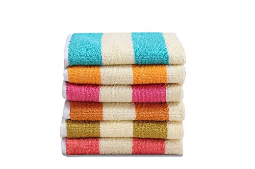 HSR Collection Cotton Face Towels 450 GSM (Set of 6, Multicolour) - Image 1
