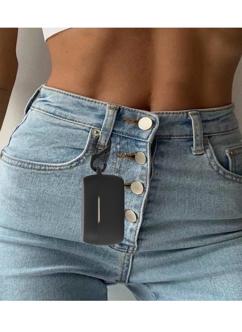 ماركة غير محددة - جراب سيليكون لجهاز Jabra Elite 2/3، جراب واقٍ مقاوم للصدمات وغطاء واقٍ للجلد لجهاز Jabra Elite 4 مع سلسلة مفاتيح (أسود) - Image 1