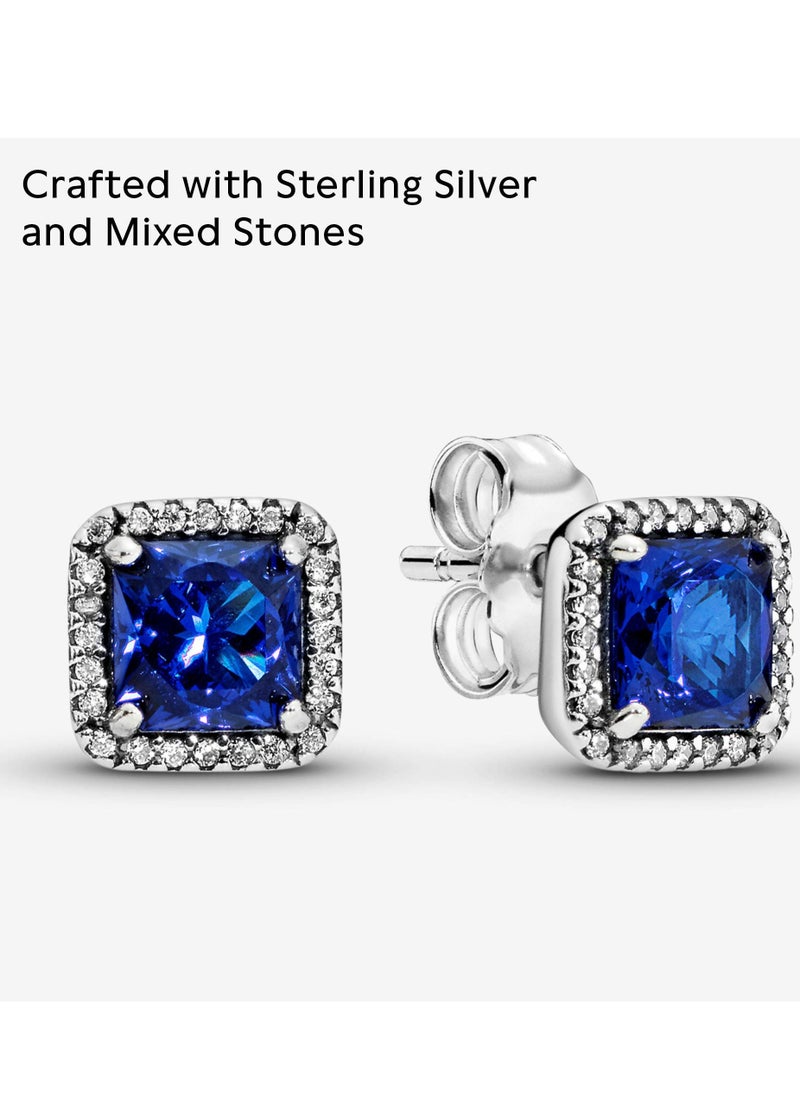 Pandora Violet - PANDORA Blue Elegant Earrings - Sterling Silver and Cubic Zirconia - Image 1