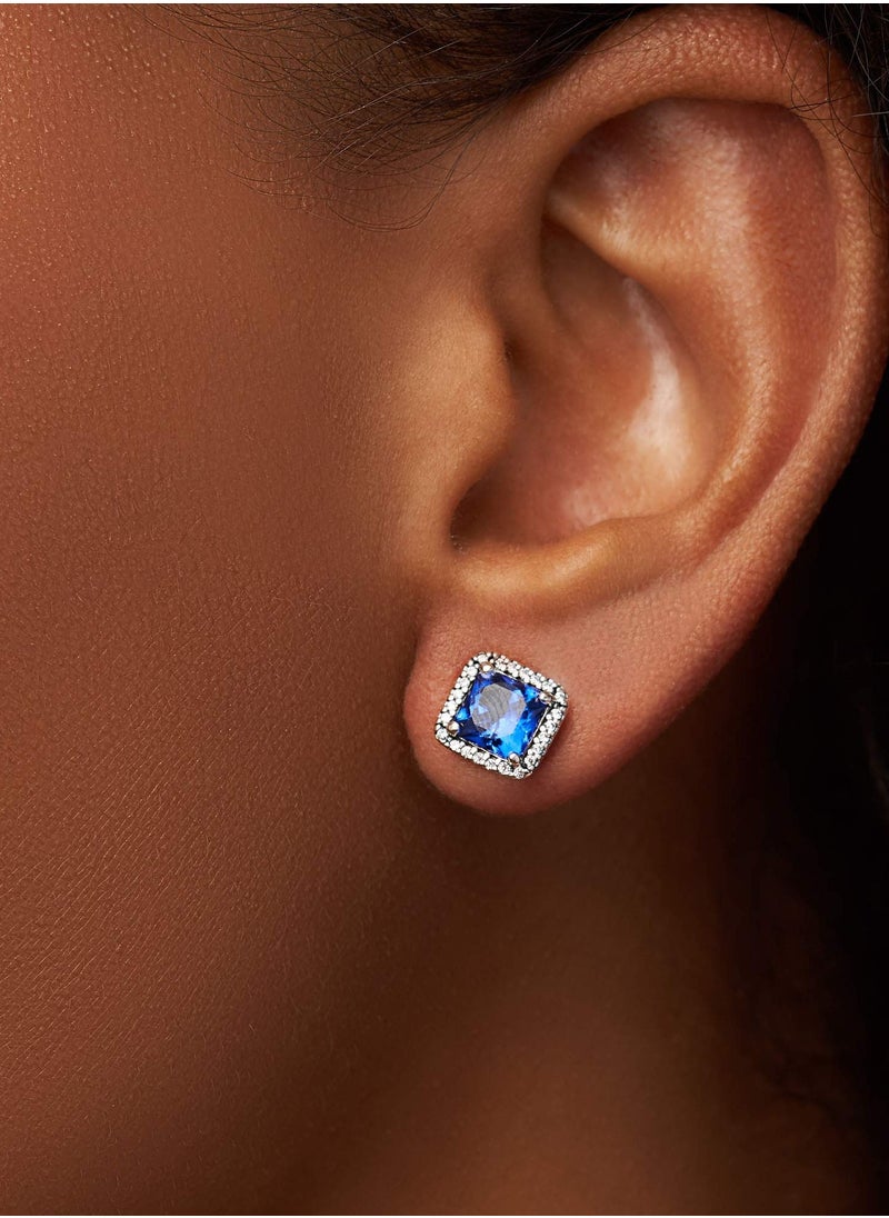 Pandora Violet - PANDORA Blue Elegant Earrings - Sterling Silver and Cubic Zirconia - Image 1
