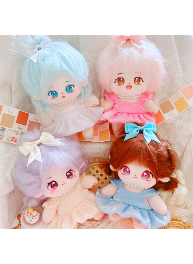 Cotton Doll 20cm Cm Doll Clothes Star Doll Normal Body Fat Body Fairy Rilla Pearl Necklace Skirt-Color:Blue Cinderella Three-piece Set - Image 4