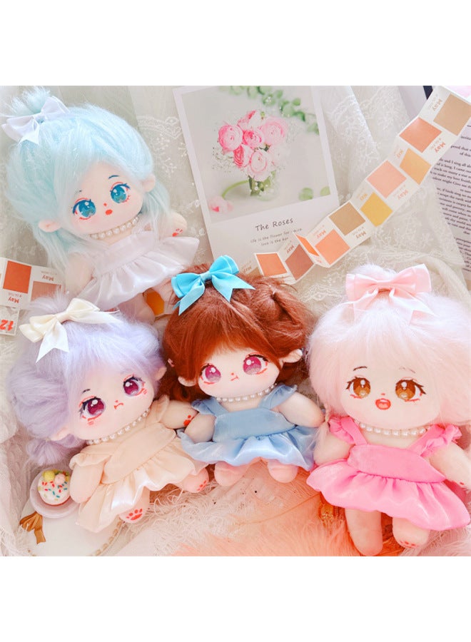 Cotton Doll 20cm Cm Doll Clothes Star Doll Normal Body Fat Body Fairy Rilla Pearl Necklace Skirt-Color:Blue Cinderella Three-piece Set - Image 5