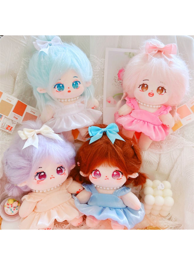 Cotton Doll 20cm Cm Doll Clothes Star Doll Normal Body Fat Body Fairy Rilla Pearl Necklace Skirt-Color:Blue Cinderella Three-piece Set - Image 3