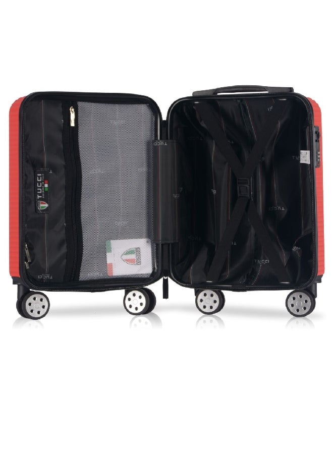TUCCI حقيبة سفر صلبة من مادة ABS من إنكريسبار، مقاس 17 بوصة، لون أحمر، T0475-2 - Image 4
