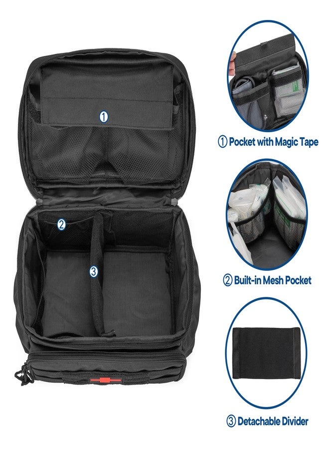 Damero حقيبة تخزين الأدوية الصغيرة داميرو فارغة، حقيبة تنظيم مجموعة الطوارئ للعائلة لصندوق الإسعافات الأولية للتنزه، التخييم والمنزل - بدون ملحقات متضمنة - Image 3