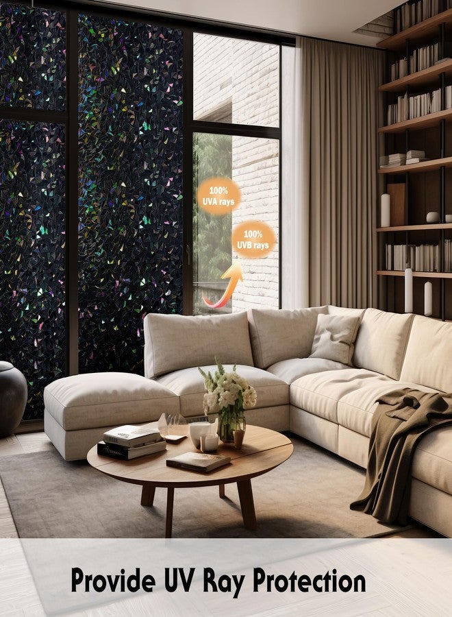 Volcanics Total-Blackout-Window-Privacy-Film, Rainbow Room Darkening Black Window Cover, Static Cling 100% Light Blocking 17.5 x 78.7 Inches - Image 3