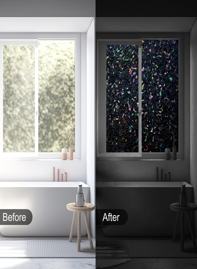 Volcanics Total-Blackout-Window-Privacy-Film, Rainbow Room Darkening Black Window Cover, Static Cling 100% Light Blocking 17.5 x 78.7 Inches - Image 4