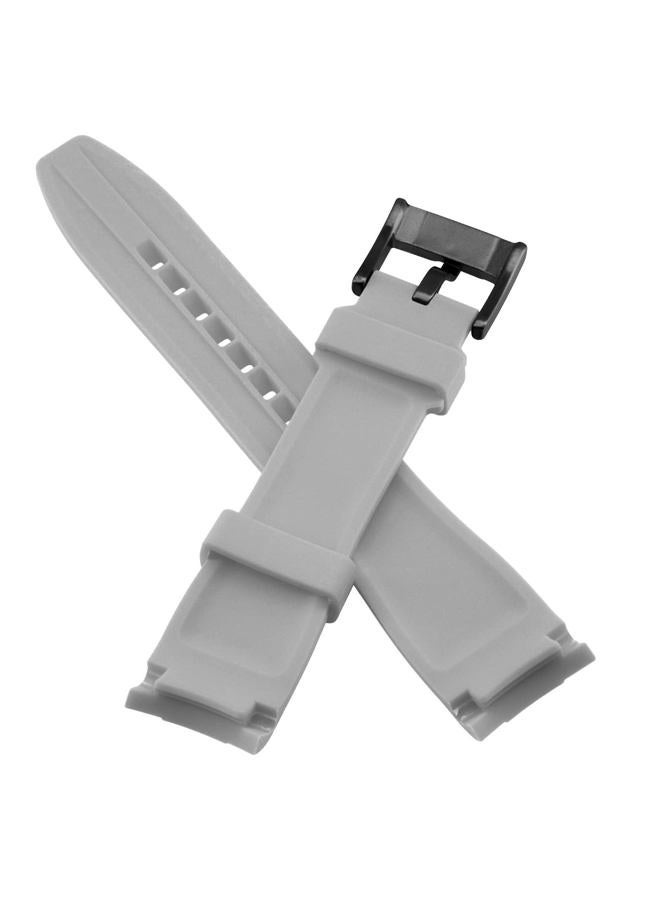YISIWERA 18mm 20mm 22mm Premium Crafter Grey Silicone Watch Band Universal Curved Ends Rubber Watch Band Strap Bracelet Brushed Stainless Steel Pin Black Buckle For Men Women - Image 3