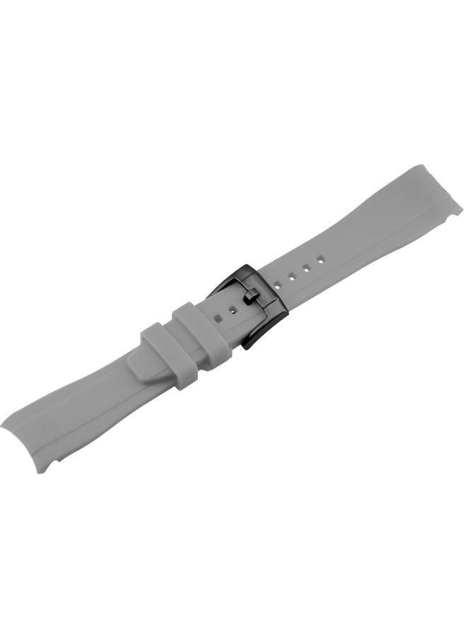 YISIWERA 18mm 20mm 22mm Premium Crafter Grey Silicone Watch Band Universal Curved Ends Rubber Watch Band Strap Bracelet Brushed Stainless Steel Pin Black Buckle For Men Women - Image 2