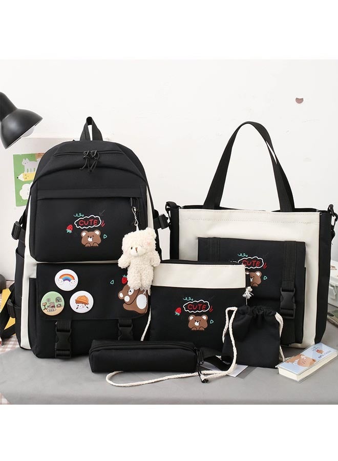 5 Pieces Per Set Light Cute Girls Primary School bag Backpack