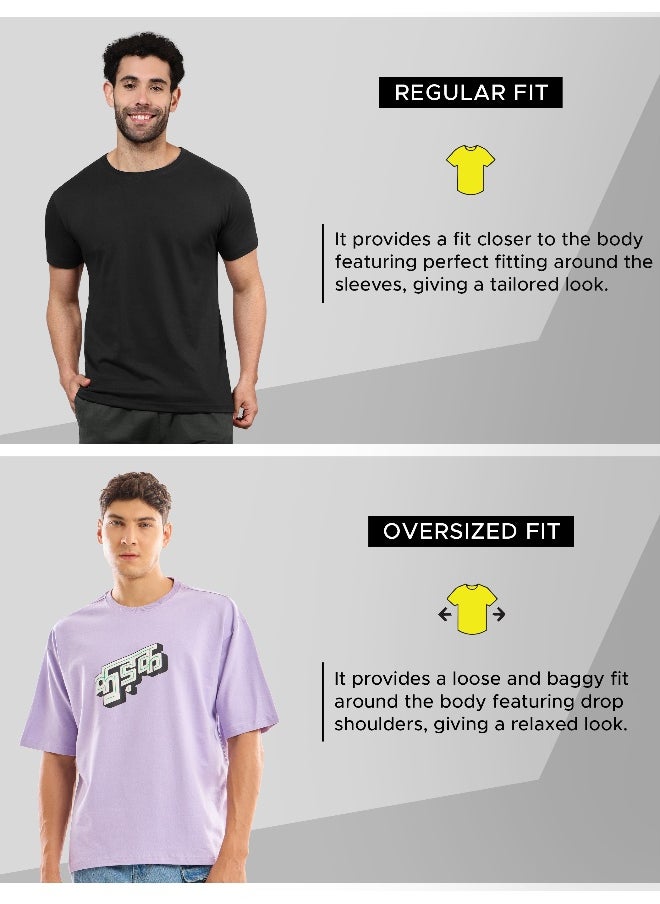 Beyoung Lilac Puff Printed Oversized T-shirt For Men  - Image 4