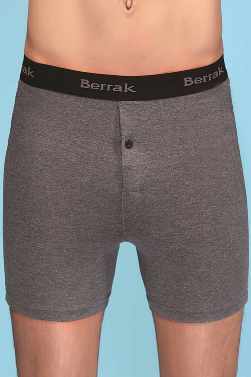 Berrak 12 Pieces Smoked Colored Buttoned Lycra Boxer 