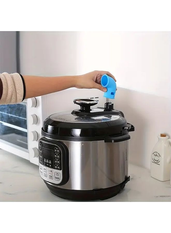 قطعة واحدة من صمام تحويل البخار الأزرق المصنوع من السيليكون لطنجرة الضغط، يدور بزاوية 360 درجة، ملحق لوعاء الضغط الفوري، مصنوع من مواد غذائية غير سامة، تصميم سهل التنظيف، إطلاق بخار آمن وفعال، متوافق مع معظم طناجر الضغط، جهاز مطبخ حديث، أدوات مطبخ متينة، قطعة غيار لطنجرة الضغط. - Image 4