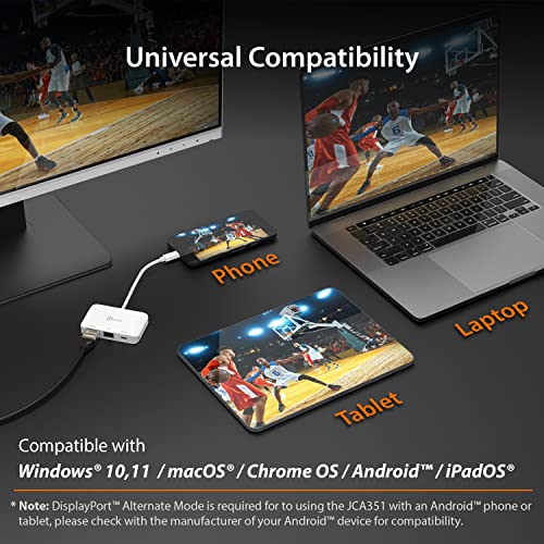 j5create USB Type C to 4K HDMI and Gigabit Ethernet with PD 100W Pass-Through Charging, for MacBook Pro, MacBook Air, Chromebook, Surface Pro, iPad Pro or USB-C Laptop (JCA351) - Image 5