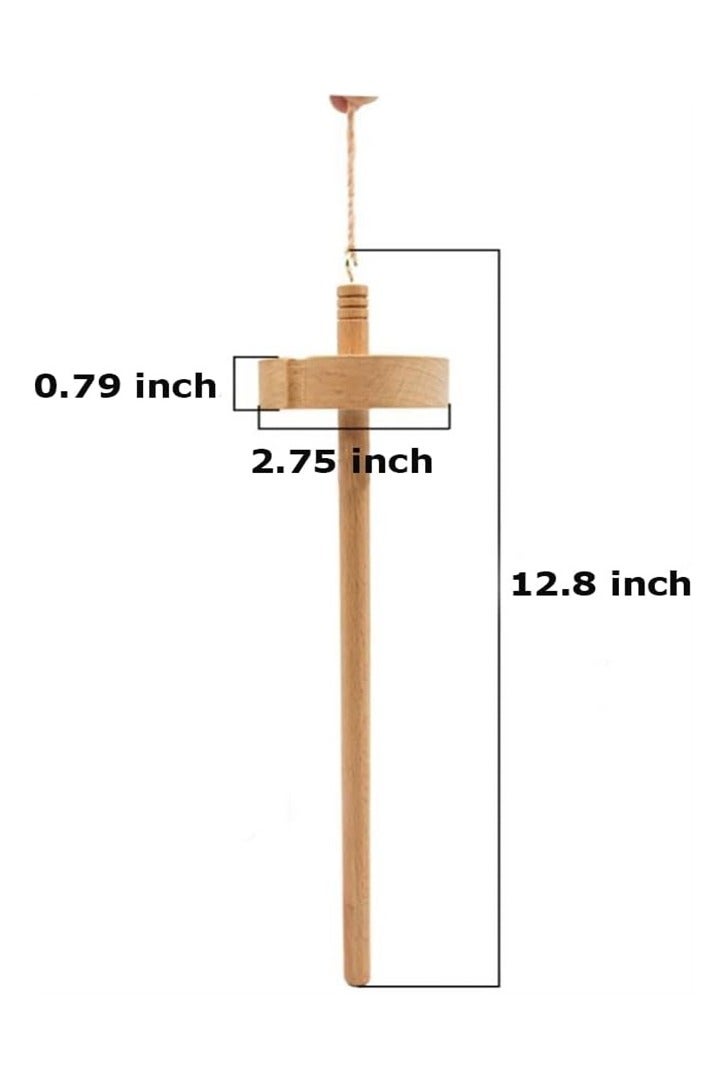 Generic Drop Spindle Yarn Drop Spindle Top Whorl Spin Wooden Spindle Kit Hand Spinning Wool Starter Spinner Plant Fibre Spinning for Beginners  - Image 2