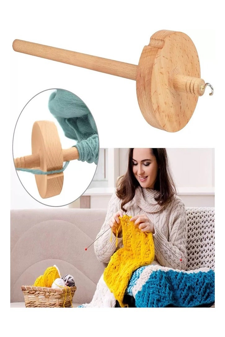 Generic Drop Spindle Yarn Drop Spindle Top Whorl Spin Wooden Spindle Kit Hand Spinning Wool Starter Spinner Plant Fibre Spinning for Beginners  - Image 3