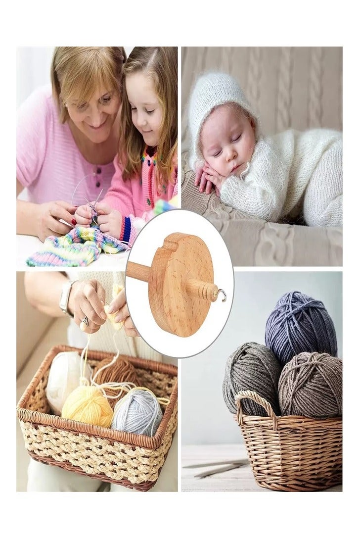 Generic Drop Spindle Yarn Drop Spindle Top Whorl Spin Wooden Spindle Kit Hand Spinning Wool Starter Spinner Plant Fibre Spinning for Beginners  - Image 4