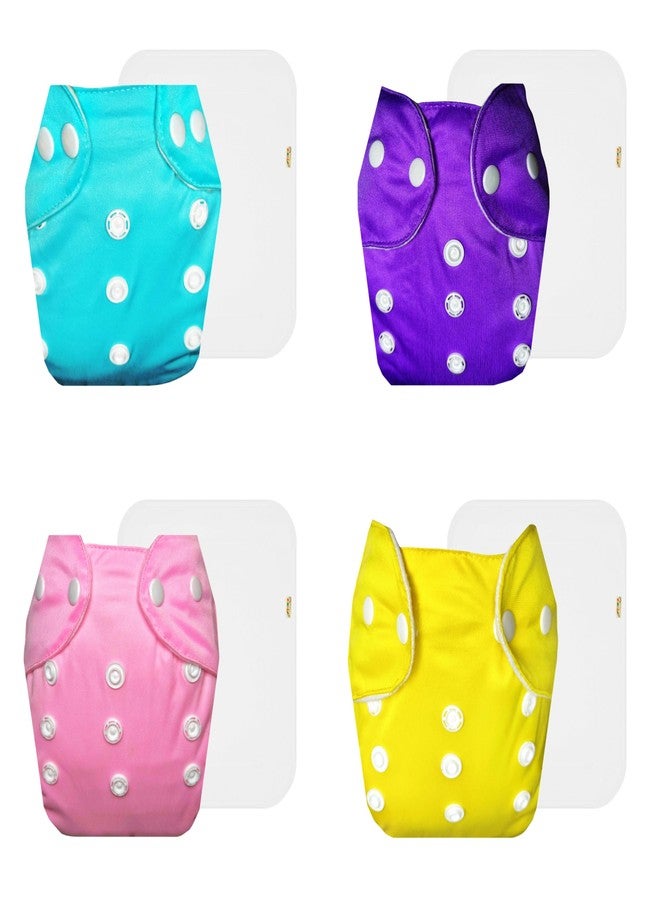 Dumbledo Lite Cloth Diaper with Cotton Insert (Pack of 4) | Soft & Gentle | 6-Layer Absorbent Pad | Quick Dry | Everyday Diapering Essential | 3 Months - 2 Years | Unisex Baby - Image 1