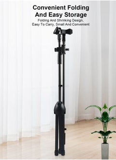 ET-LIFE Double Clips Microphone Tripod Floor Stand for Performances, Karaoke, Dancing, and Mobile Live Streaming, 103B Black  - Image 3