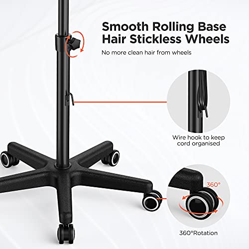TASALON Ultimate Salon Tray on Wheels,Tray Cart with 2 Magnetic Bowls Irony Tattoo Table Station Rolling Tray with Hair Stickless Wheels,Chemical-Resistant Hair Stylist Instrument Tray,Tray for Dyson - Image 5
