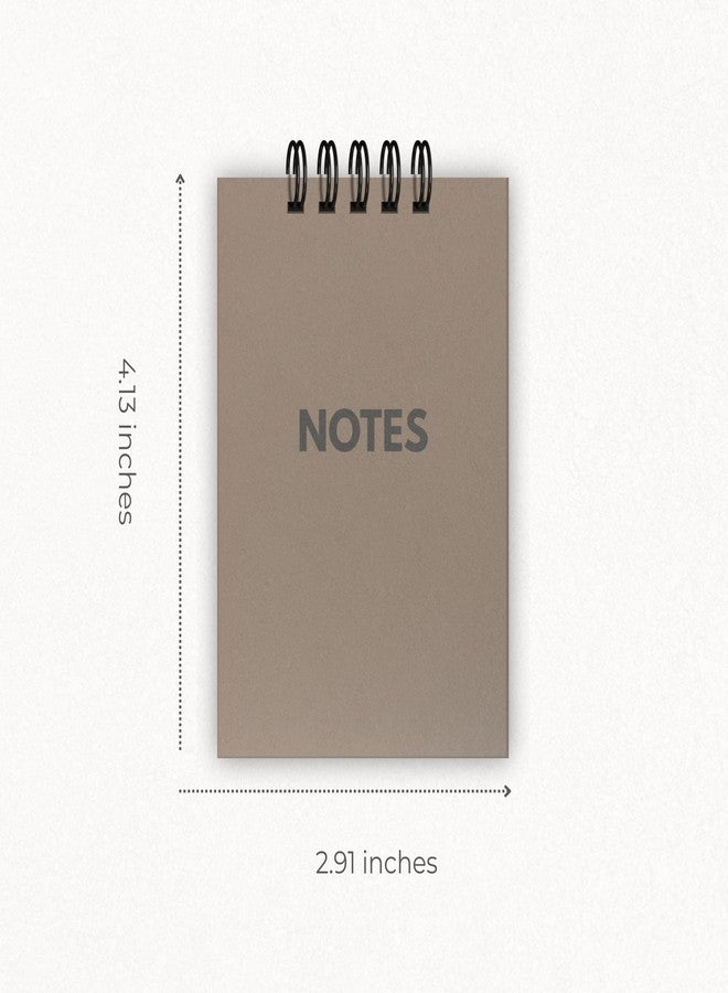EKDALI Pocket Size Spiral Notebook Set of 2 | Size - 4.13” x 2.91” | Notes & Lists Mini Notepads | 85 GSM Cream Paper | Top Wire Bound Small Notebooks for Notes Daily Use To-Do and Ideas (Warm Taupe & Sand Beige) - Image 4