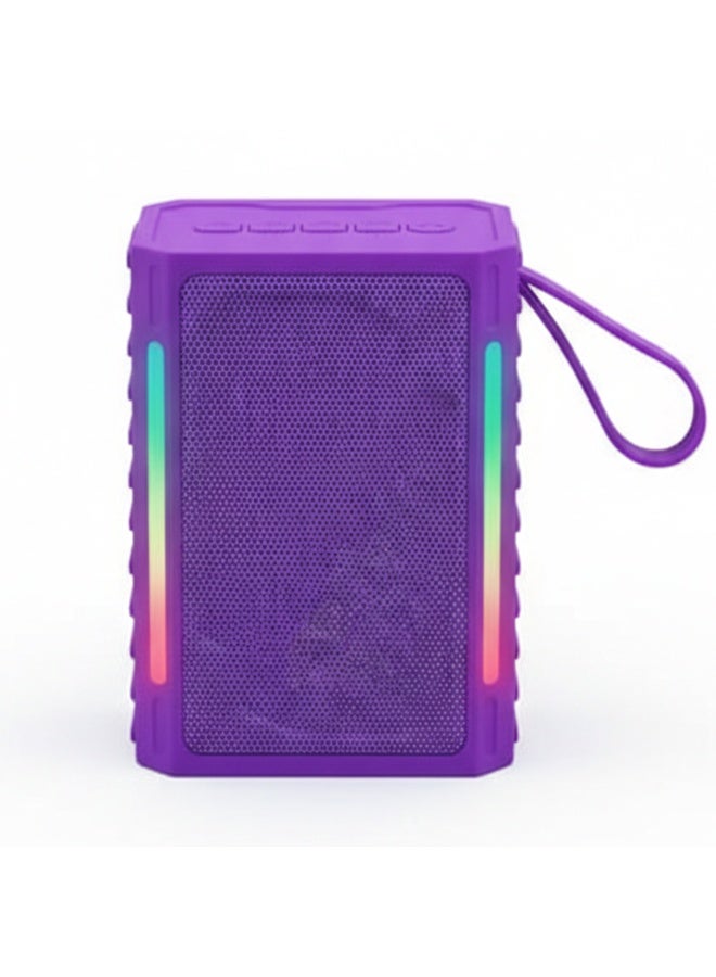 LP-V101 Portable Wireless Bluetooth Speaker, Loud Super Bass Stereo Sound, Rechargeable Outdoor Speaker with RGB LED Lights, FM Radio, USB & TF Card Support, Durable Design with Carry Strap for Camping, Party & Travel - Multicolour - Image 4