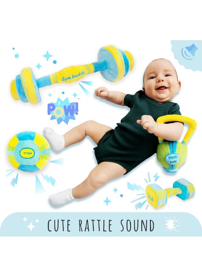 Skywin Baby Workout Toys Fit Training - Baby Shower Set Of 4 Soft, Durable And Safe Plush Baby Rattle Toys For Ages 0+  - Image 4