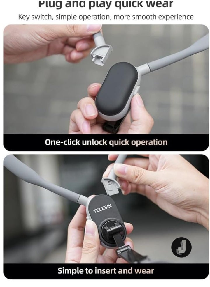 JAJEEK MNM-001 Neck Phone Holder with Quick Release – Multi-Angle Adjustable Neck Mount for Android Smartphones (15141312) with Strap & Metal Ring - Image 4