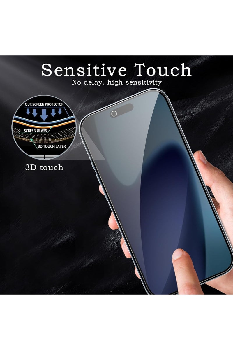 [2+2 Pack] Privacy Screen Protector for iPhone 17 Air with Camera Lens Protector, Anti-Spy Tempered Glass Film 9H Hardness Bubble Free Anti-Glare,2-Pack Each - view 4