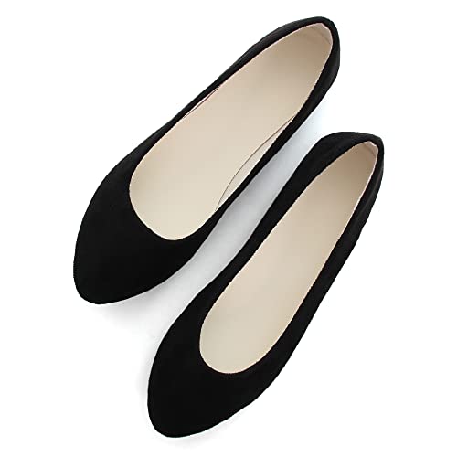 Dear Time Women Flat Shoes Comfortable Slip on Pointed Toe Ballet Flats Black US 7 - Image 2