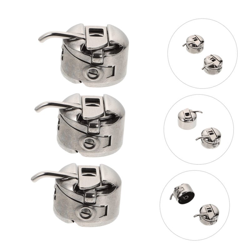 Silver 6pcs Bobbin Holder Case For Sewing Machine Industrial Bobbin Cases 3.2X2.2cm - Image 5