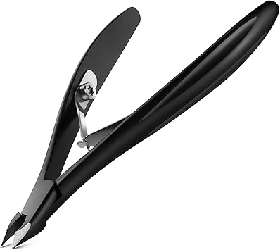FVION 4mm Jaw Professional Cuticle Nippers SalonQuality Trimmers for Precision Nail Care Premium Stainless Steel Clipper Remover Tool Black - Image 1