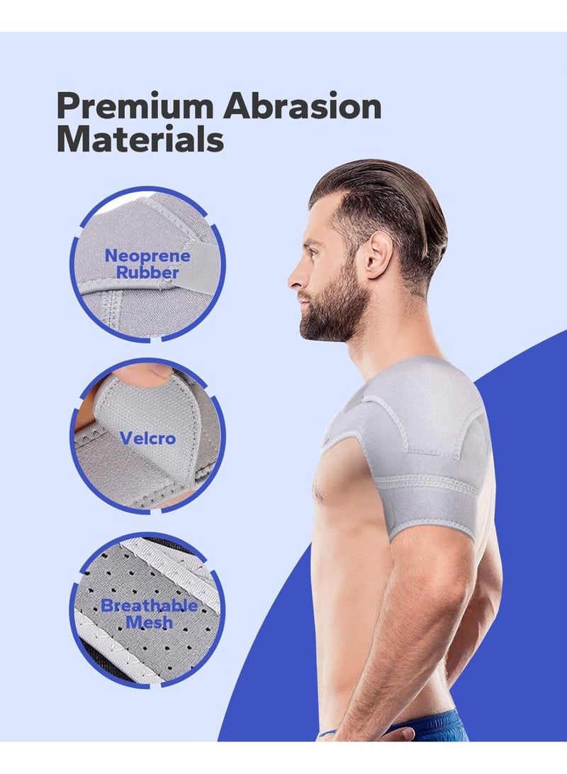 Arabest Shoulder Brace for Men & Women - Adjustable Compression Support for Rotator Cuff & Arthritis Pain Relief, Shoulder Injury Stabilizer, Universal Fit Left/Right (Gray L) - Image 5