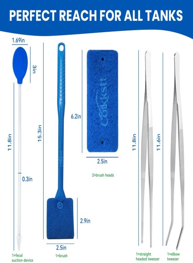 Cotkkstt 6 Pcs Aquarium Gravel Cleaner Set, Fish Tank Accessories, Fish Tank Cleaning Kit,and Aquarium Tools, Gravel Vacuum Cleaner for Aquarium Siphon Pipes - Image 2