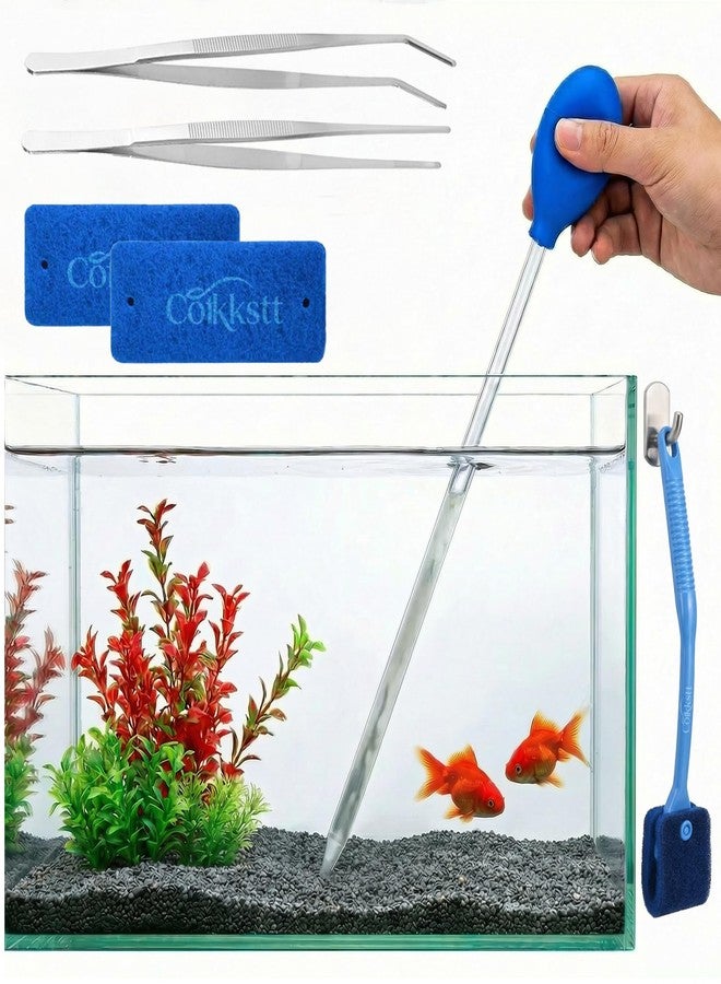 Cotkkstt 6 Pcs Aquarium Gravel Cleaner Set, Fish Tank Accessories, Fish Tank Cleaning Kit,and Aquarium Tools, Gravel Vacuum Cleaner for Aquarium Siphon Pipes - Image 1