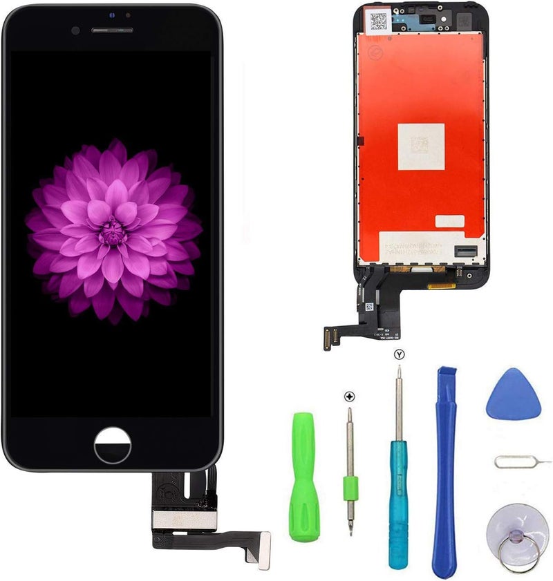 Compatible with iPhone 7 Plus Screen Replacement Black（5.5‘’）, LCD Display & Touch Screen Digitizer Frame Assembly Set with 3D Touch Free Repair Tools