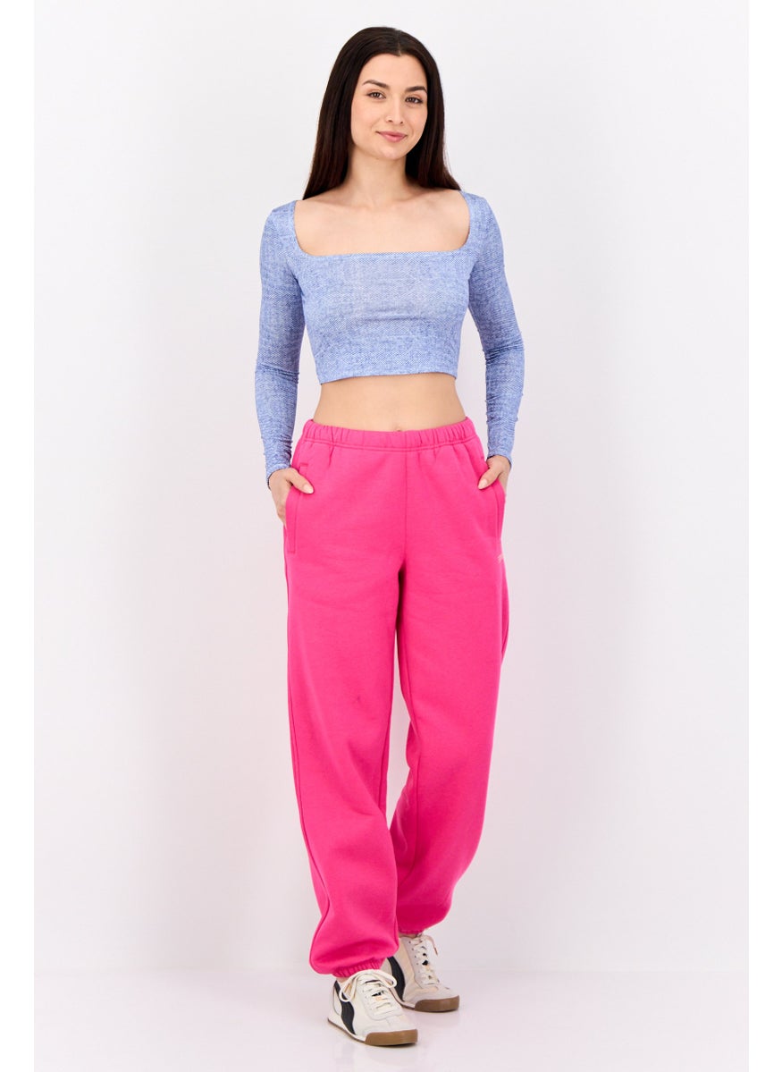 ESPRIT - Women Regular Fit Brand Logo Jogger Pants, Dark Pink - Image 1