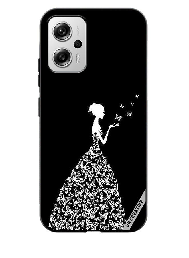 VR CREATIVE Protective Case Cover For Xiaomi Redmi Note 11T Pro Girl In Butterfly Dress Design Multicolour 