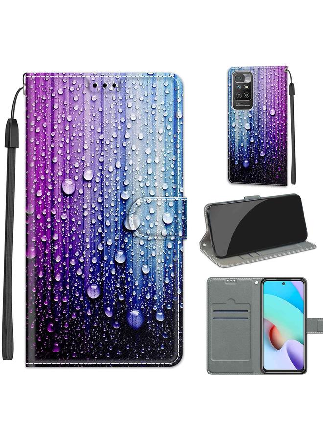 Voltage Coloured Drawing Magnetic Clasp Horizontal Flip PU Leather Case with Holder & Card Slots For Xiaomi Redmi 10