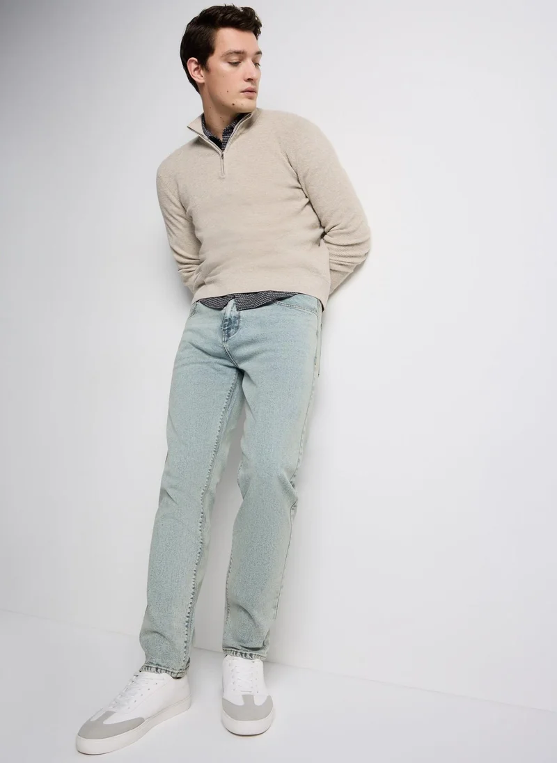 Matalan  Blue Grey Tapered Fit Jeans for Men | Best Price UAE