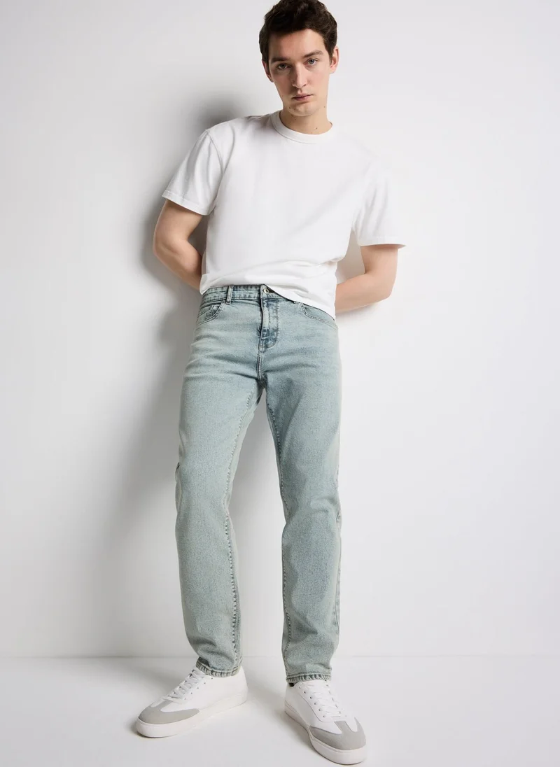 Blue Grey Tapered Fit Jeans