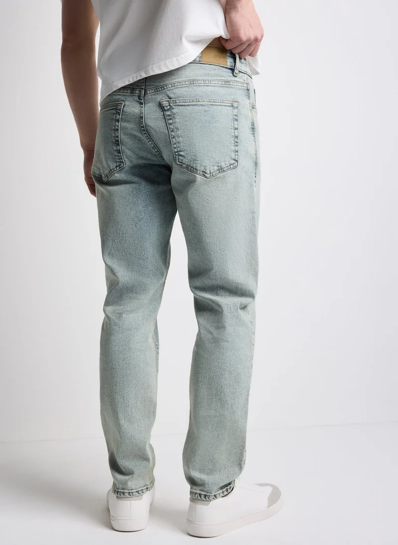 Matalan  Blue Grey Tapered Fit Jeans for Men | Best Price UAE