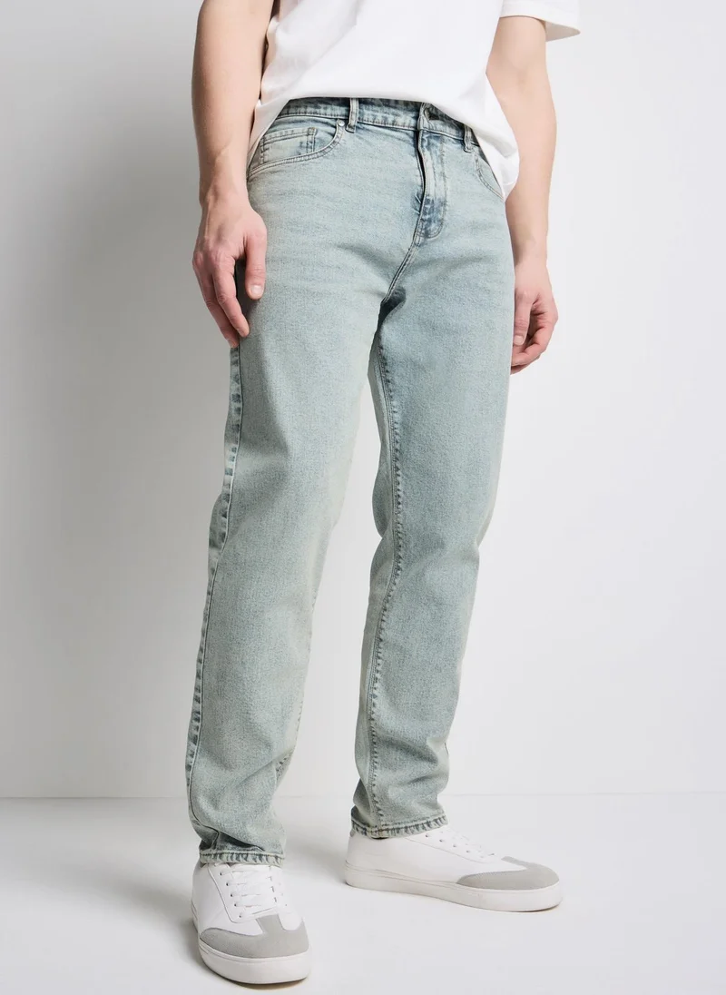 Matalan  Blue Grey Tapered Fit Jeans for Men | Best Price UAE