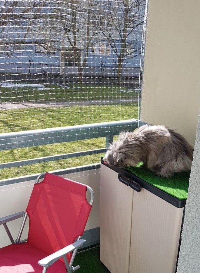 AIYGO Cat Balcony Netting 10 * 26ft Cat Anti-Fall Netting Duralble Nylon Balcony Screen for Pets Pet Safty Netting for Balcony, Windows and Patio - Image 5