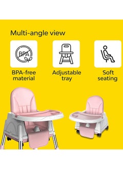 OCCUWZZ Luxury 2-in-1 Adjustable Baby High Chair with Detachable Tray & Wheels – Portable, Foldable Dining Seat for Home, Travel & Restaurants – Safety Harness, Machine-Washable Cover, Lightweight Design for Toddlers (0-3 Years) - pzsku/Z323567C569DD8BD6F8F2Z/45/_/1719382371/dd780c8b-479e-4e6b-a8f0-212b4a02e766