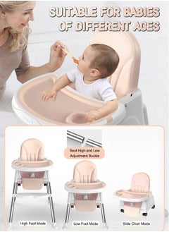 OCCUWZZ Luxury 2-in-1 Adjustable Baby High Chair with Detachable Tray & Wheels – Portable, Foldable Dining Seat for Home, Travel & Restaurants – Safety Harness, Machine-Washable Cover, Lightweight Design for Toddlers (0-3 Years) - pzsku/Z323567C569DD8BD6F8F2Z/45/_/1730368444/af956fa1-0e80-4c8f-8c0e-05fd6ddb5f00