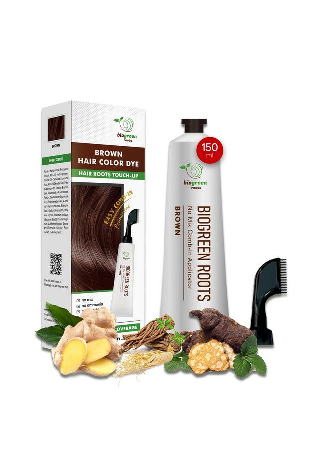BIOGREEN ROOTS Biogreen Brown Hair Color Dye Gentle On Hair Perfect Gray Coverage For Men & Women Ammoniafree Formula Gentle And Nourishing Coloring Experience Hair Roots Touchup Salonquality 150Ml - Image 1