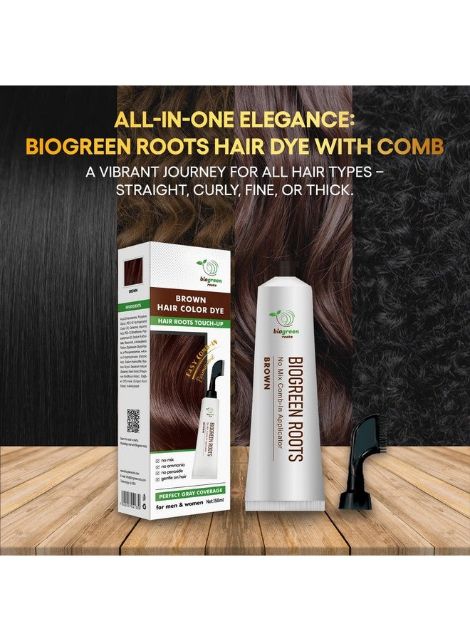 BIOGREEN ROOTS Biogreen Brown Hair Color Dye Gentle On Hair Perfect Gray Coverage For Men & Women Ammoniafree Formula Gentle And Nourishing Coloring Experience Hair Roots Touchup Salonquality 150Ml - Image 5